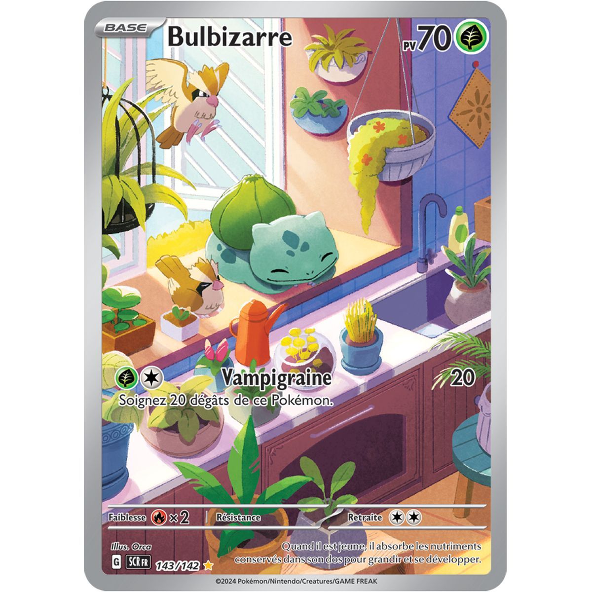 Bulbasaur - Rare Illustration 143/142 - Scarlet and Purple Star Crown