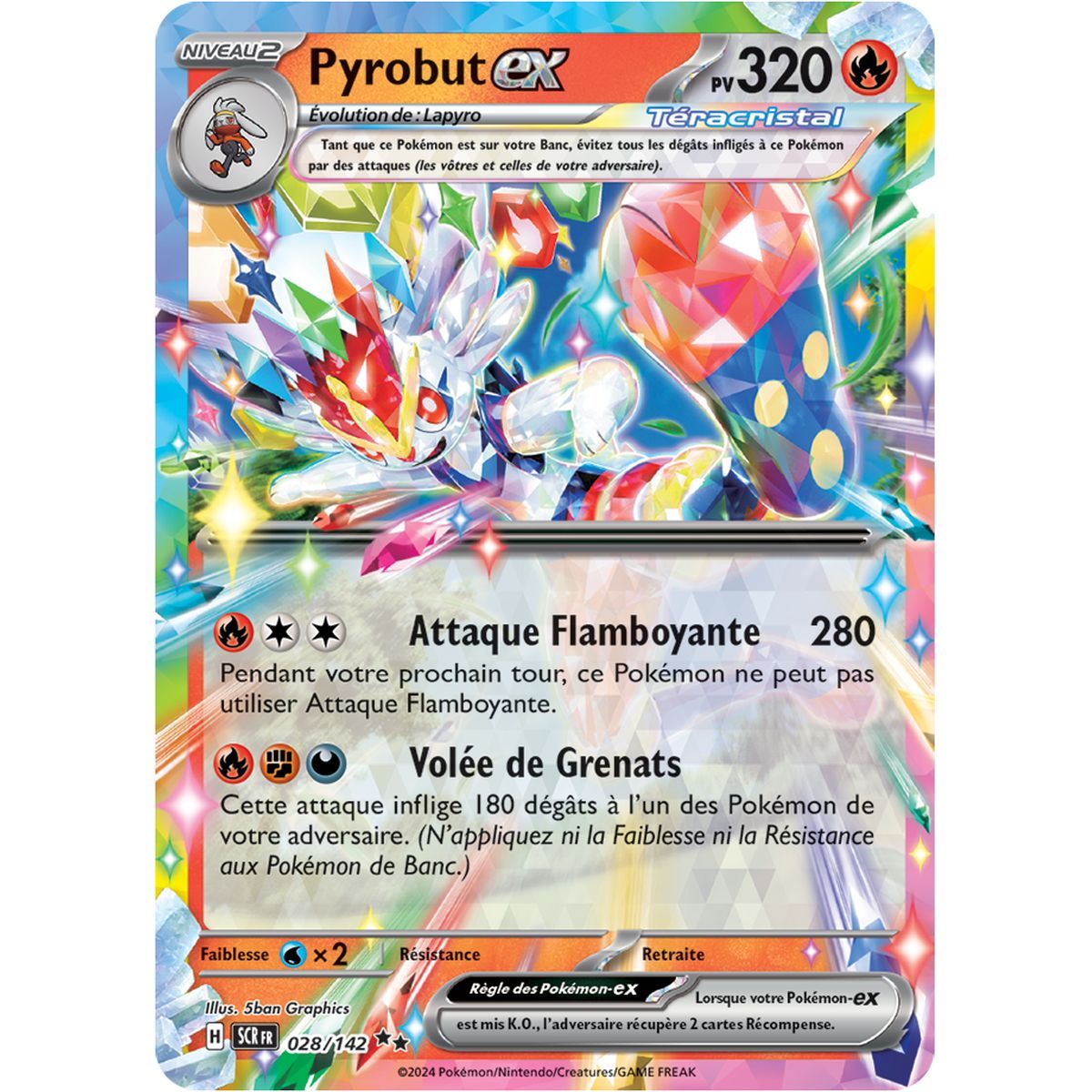 Pyrobut EX - Double Rare 28/142 - Scarlet and Violet Star Crown