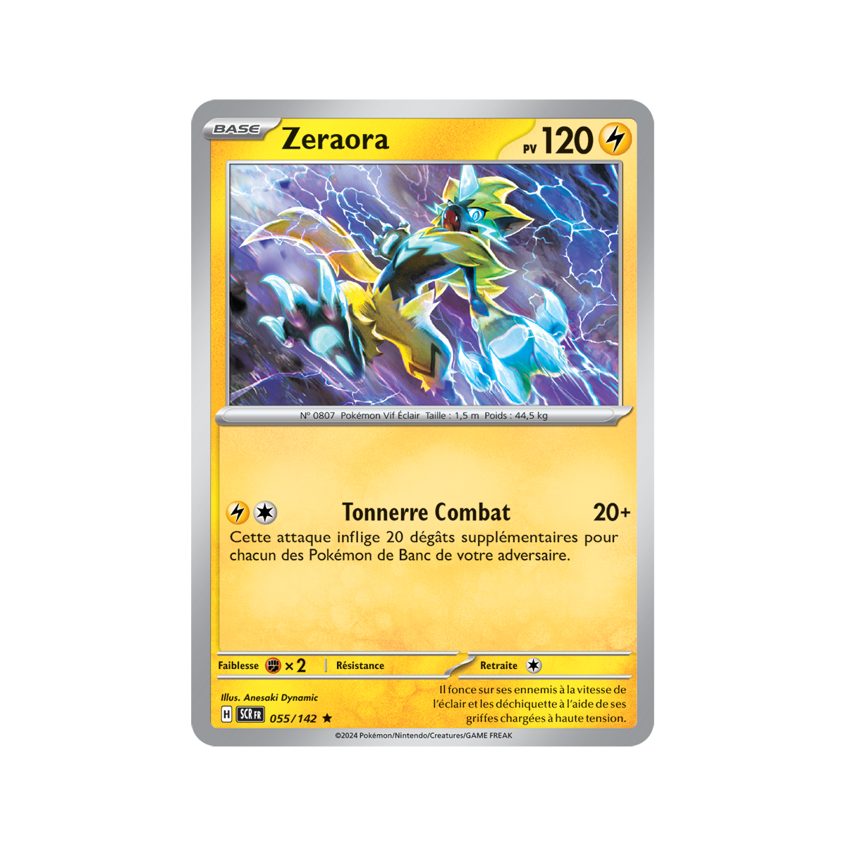 Zeraora - Holo Rare 55/142 - Scarlet and Violet Star Crown