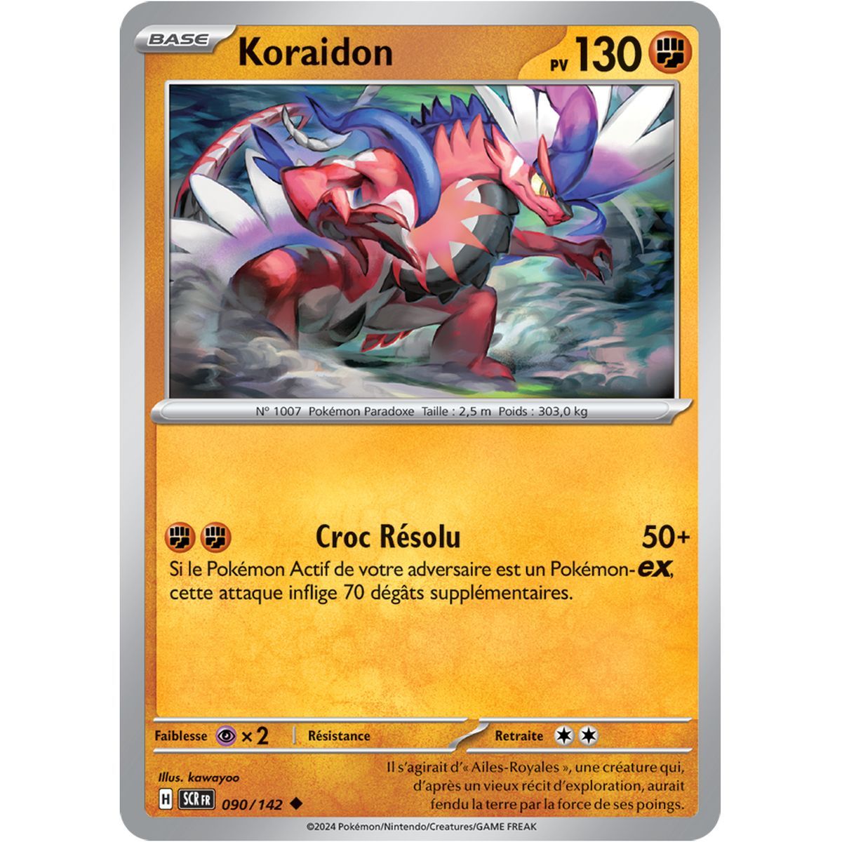 Koraidon - Uncommon 90/142 - Scarlet and Purple Star Crown