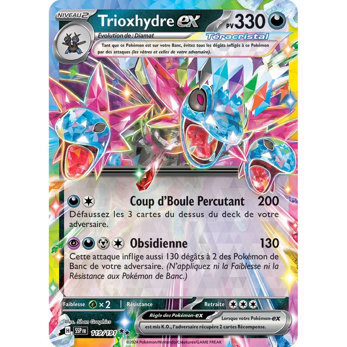 Trioxhydre-ex - Double Rare 119/191 - Scarlet and Purple Surging Spark