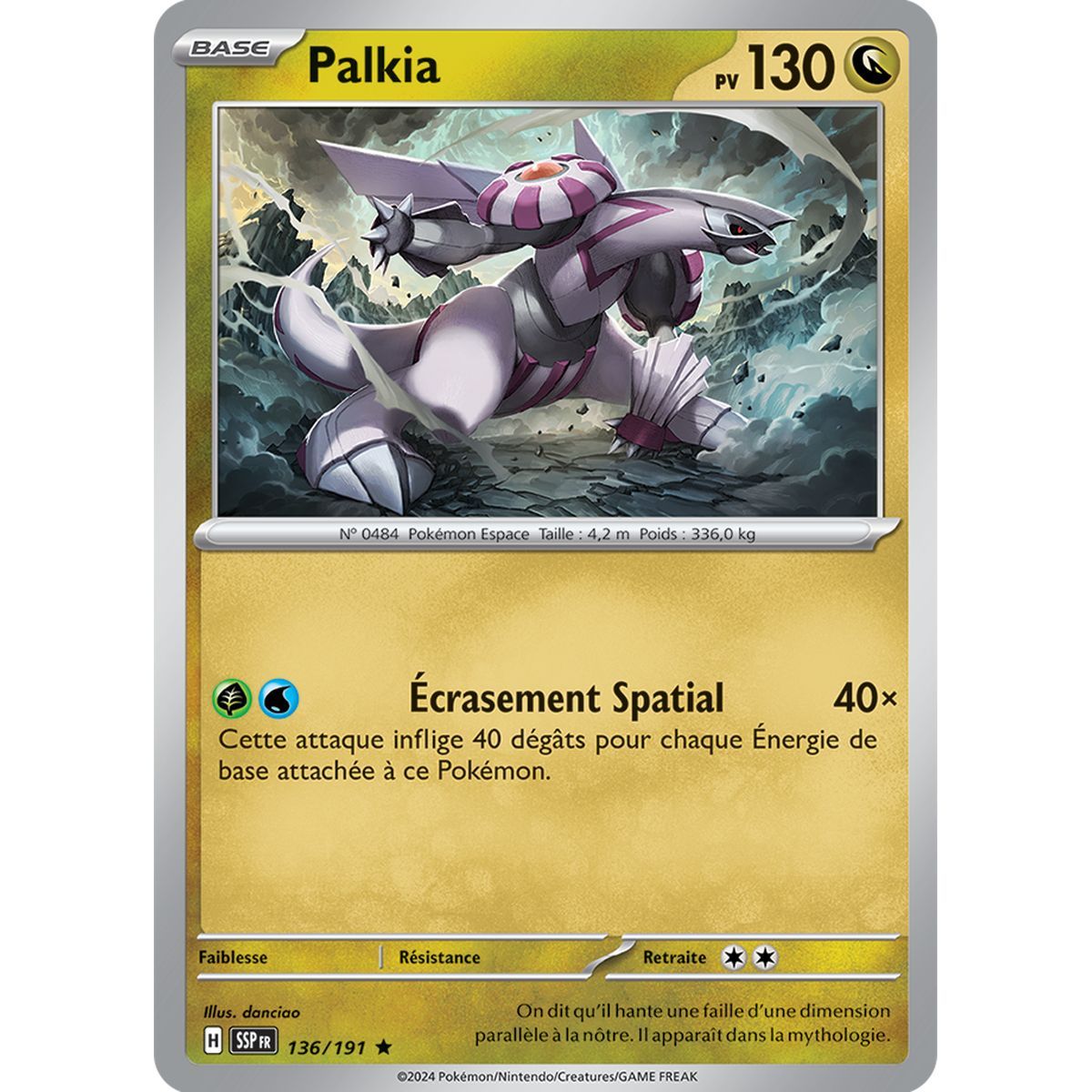 Palkia - Holo Rare 136/191 - Scarlet and Purple Surging Spark