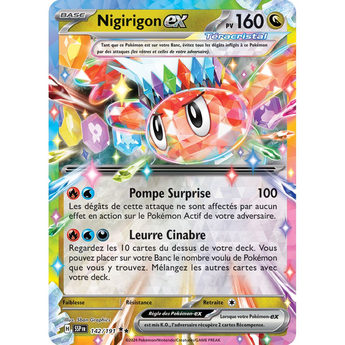 Nigirigon-ex - Double Rare 142/191 - Scarlet and Purple Surging Spark