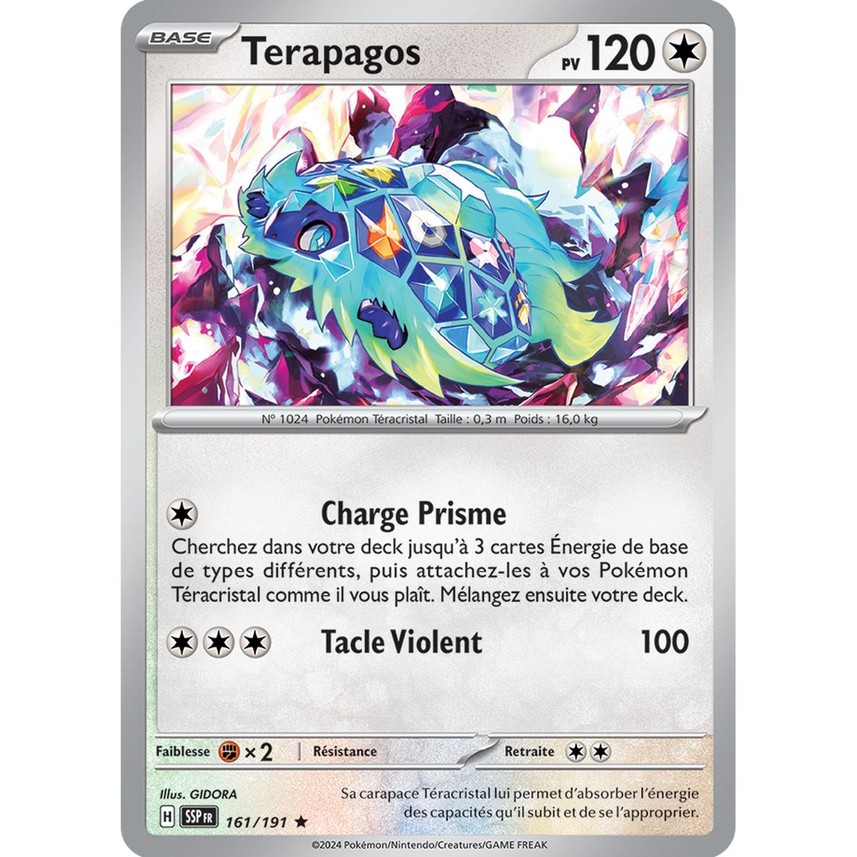 Terapagos - Holo Rare 161/191 - Scarlet and Purple Surging Spark