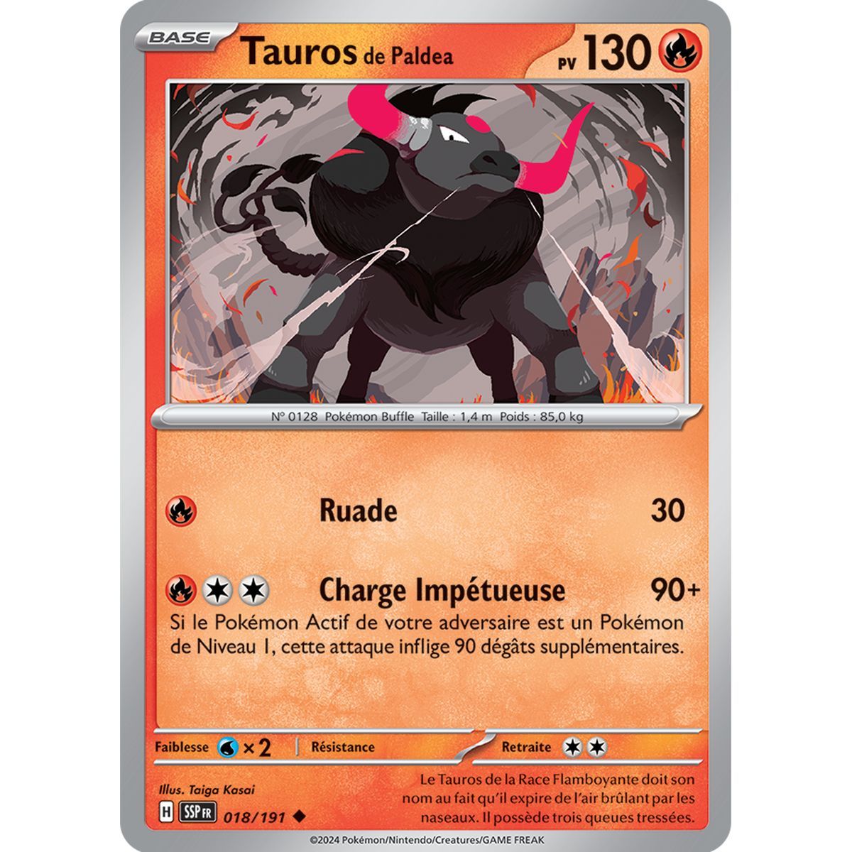 Tauros de Paldea - Uncommon 18/191 - Scarlet and Purple Surging Spark