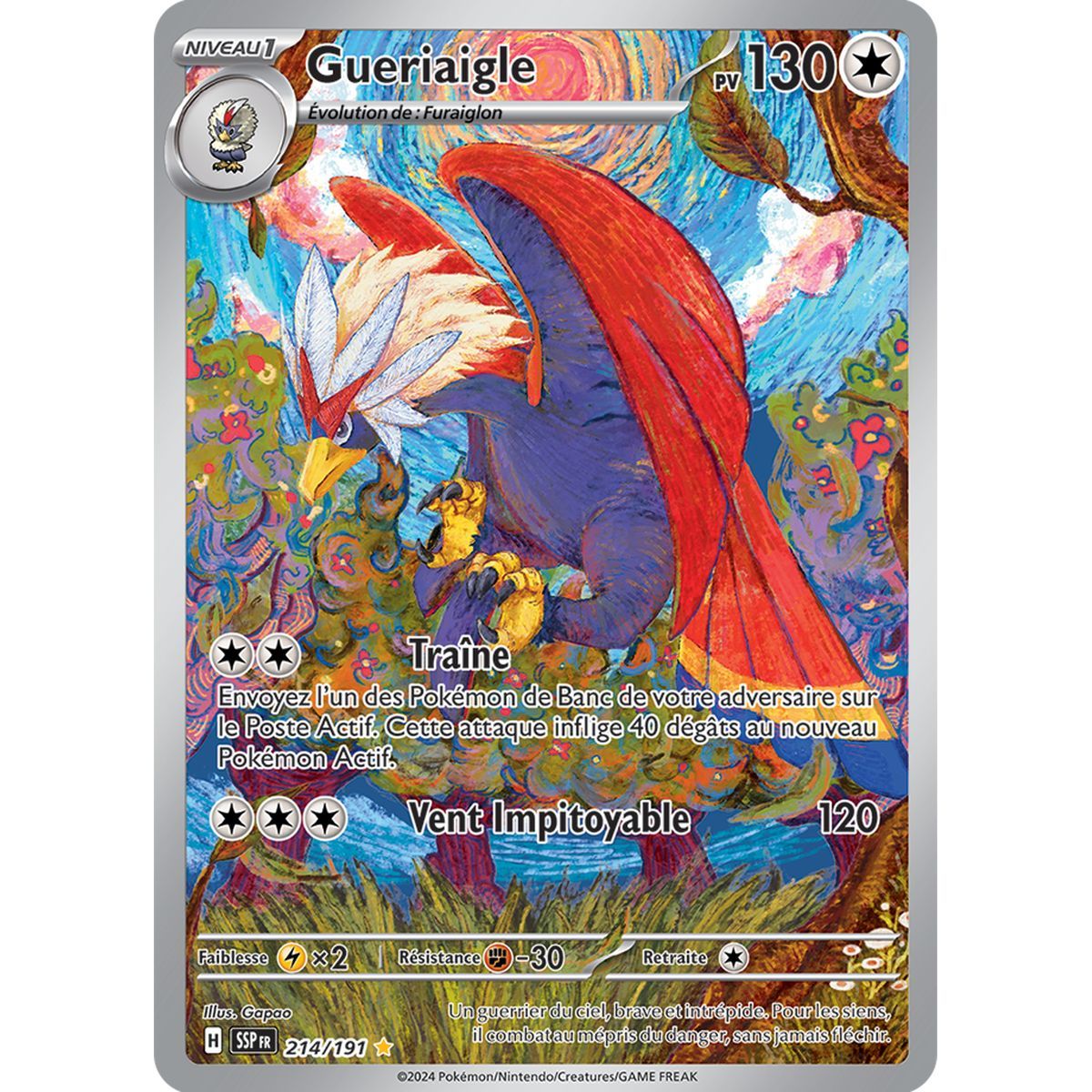 Gueriaigle - Rare Illustration 214/191 - Scarlet and Purple Surging Spark