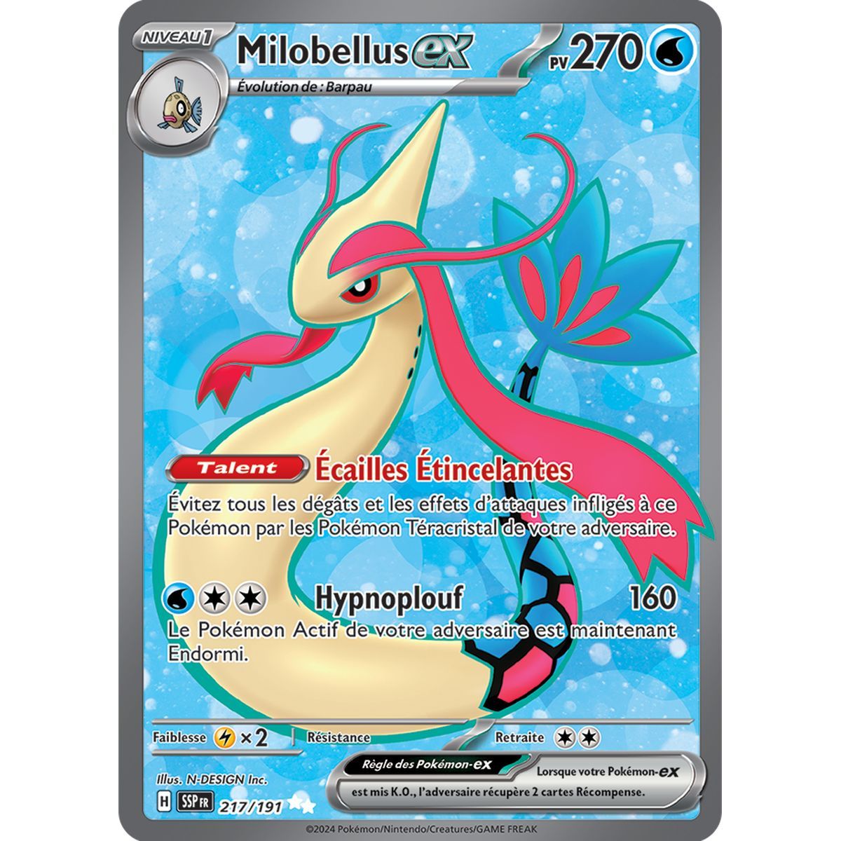 Milobellus-ex - Ultra Rare 217/191 - Scarlet and Purple Surging Spark