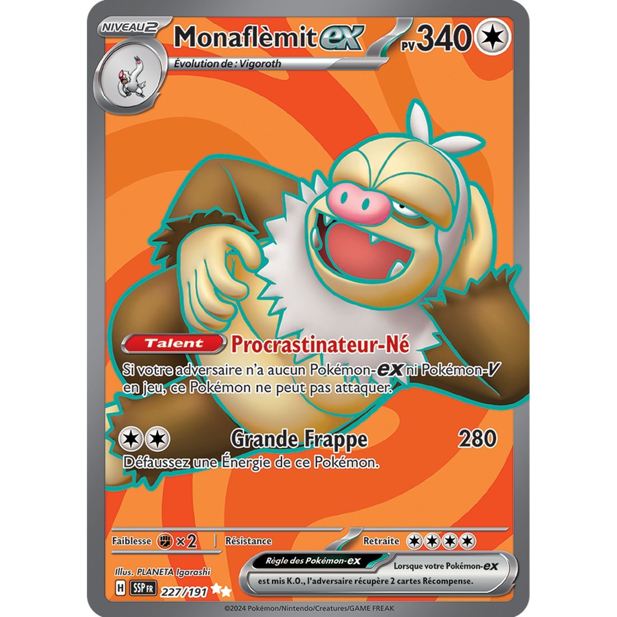 Monaflèmit-ex - Ultra Rare 227/191 - Scarlet and Purple Surging Spark