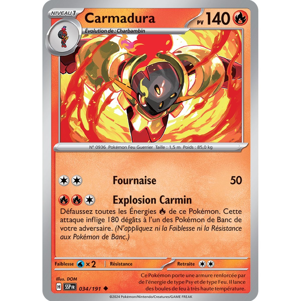 Carmadura - Uncommon 34/191 - Scarlet and Violet Surging Spark