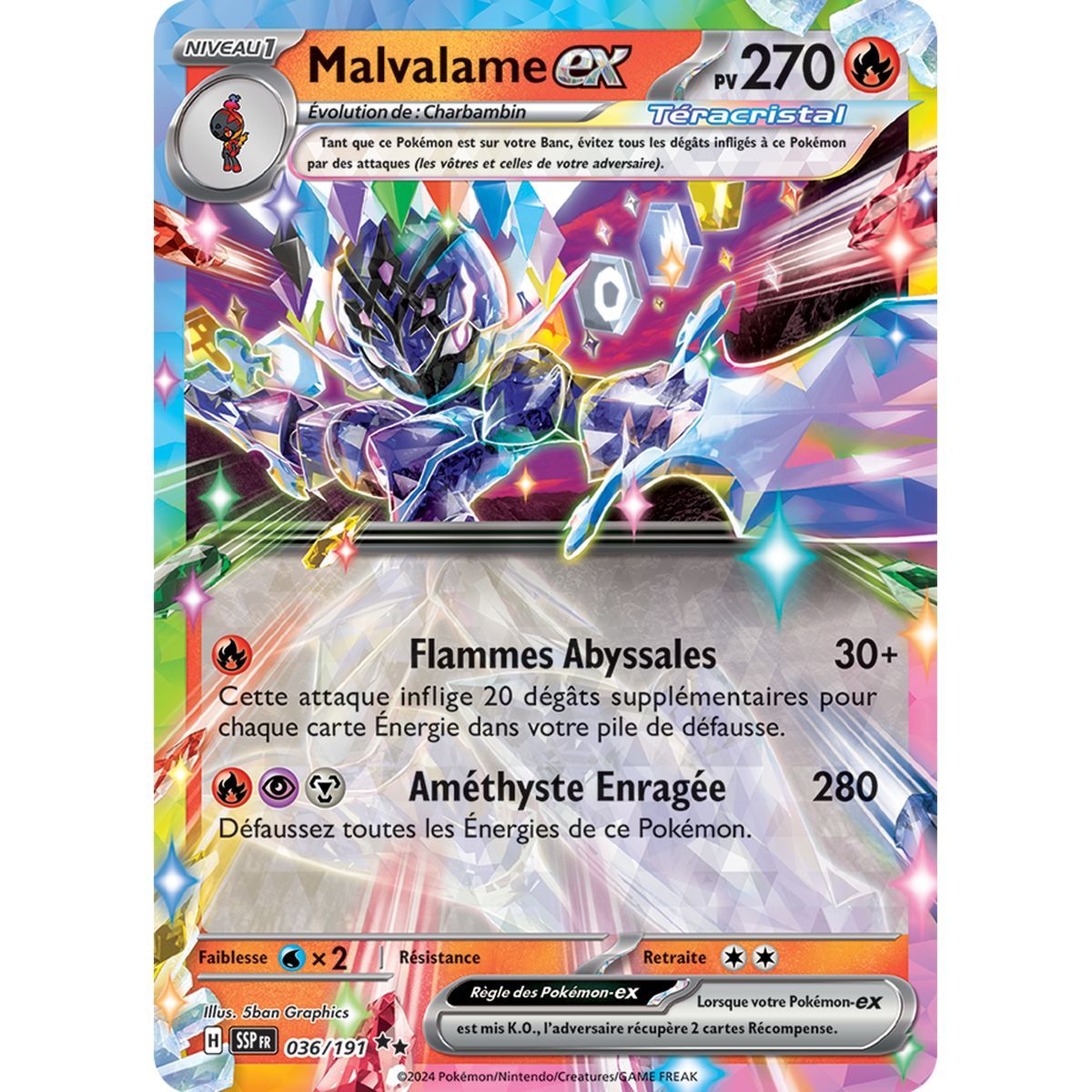 Malvalame-ex - Double Rare 36/191 - Scarlet and Purple Surging Spark