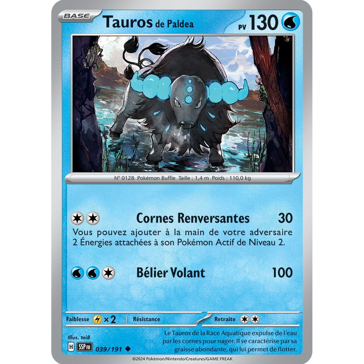 Tauros de Paldea - Uncommon 39/191 - Scarlet and Purple Surging Spark