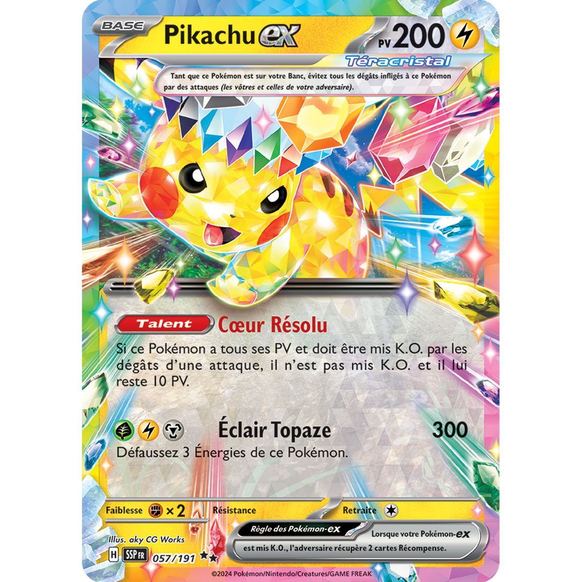 Pikachu-ex - Double Rare 57/191 - Scarlet and Purple Burst Spark