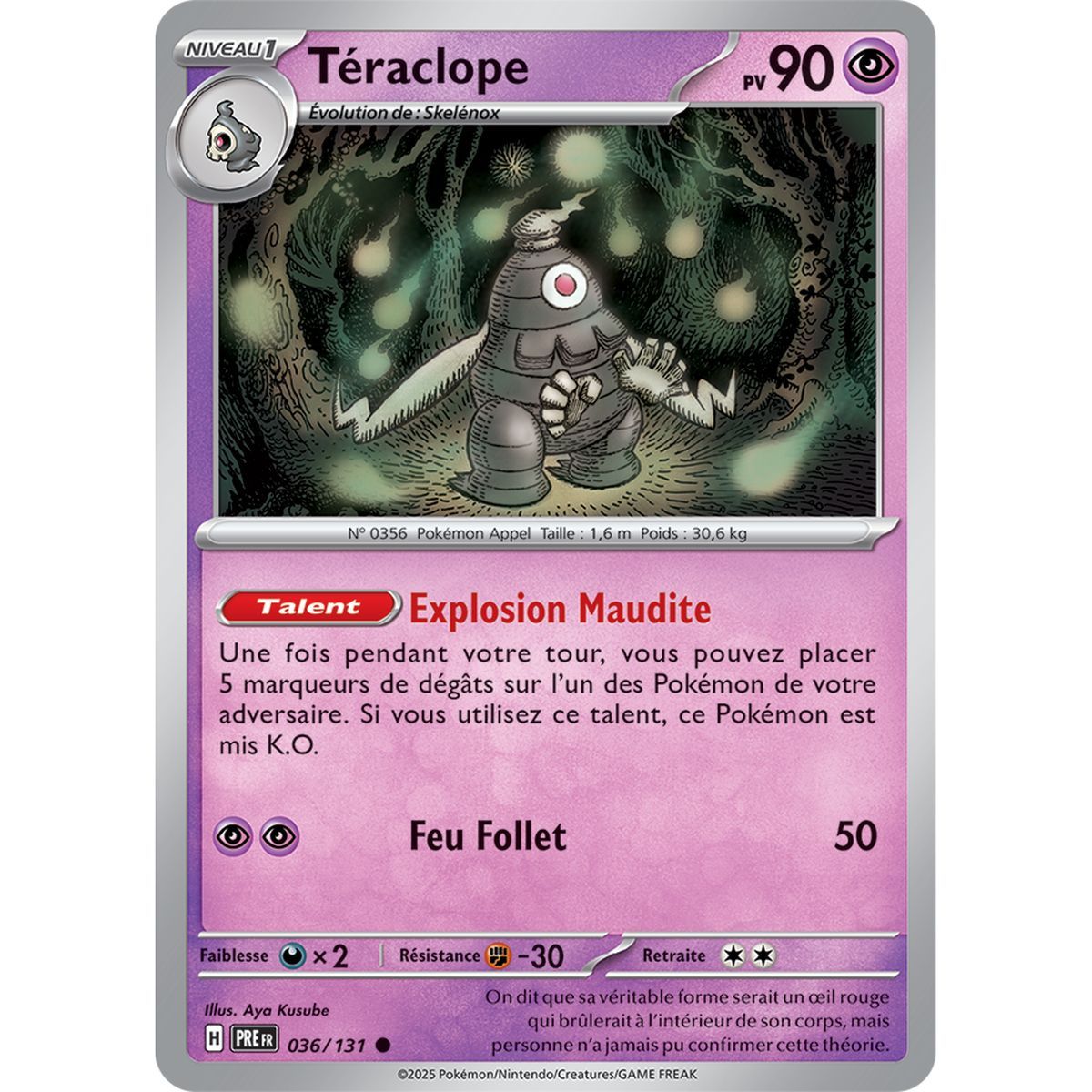 Teraclope - Common 36/131 - Scarlet and Purple 8.5 Prismatic Evolutions