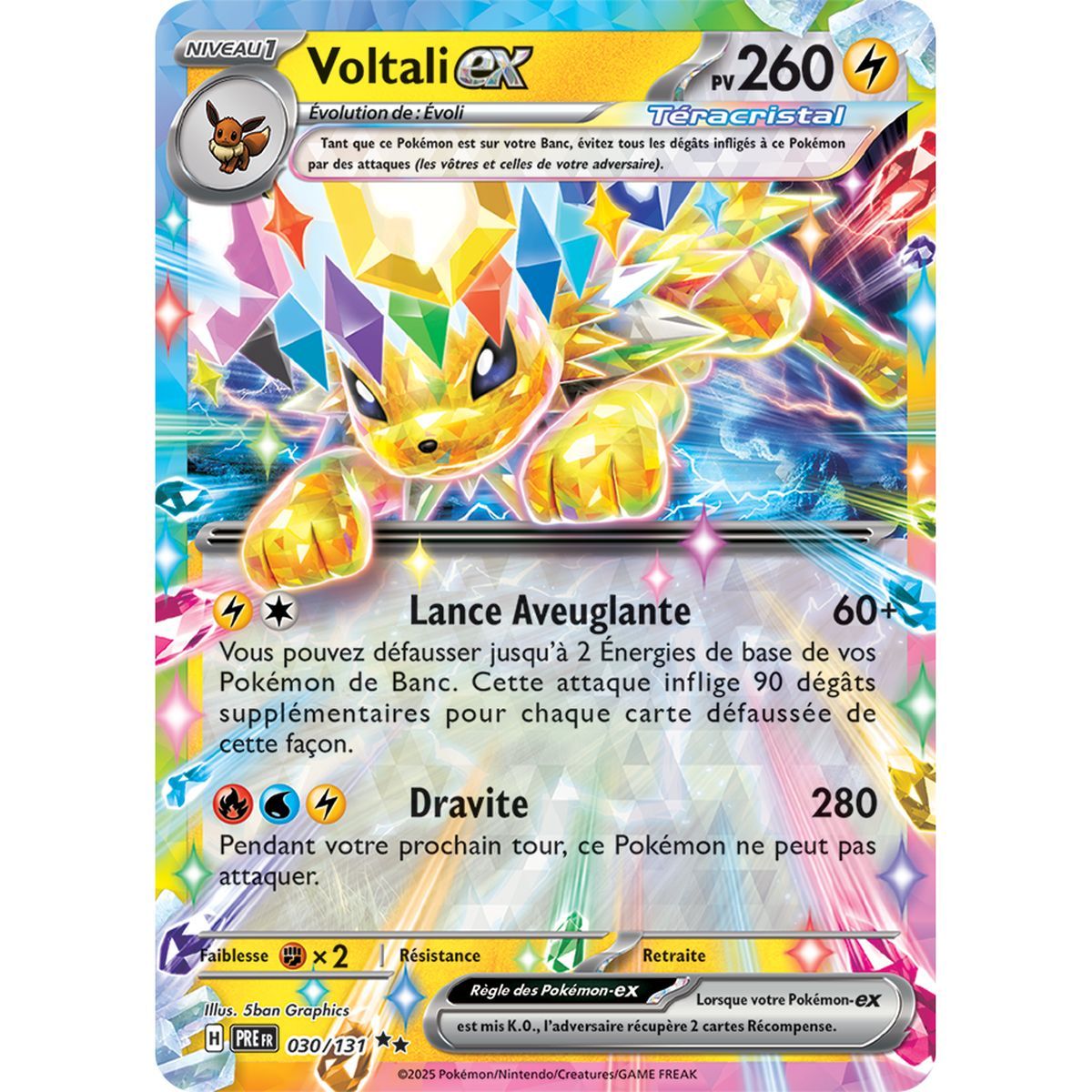 Jolteon-ex - Double Rare 30/131 - Scarlet and Purple 8.5 Prism Evolutions