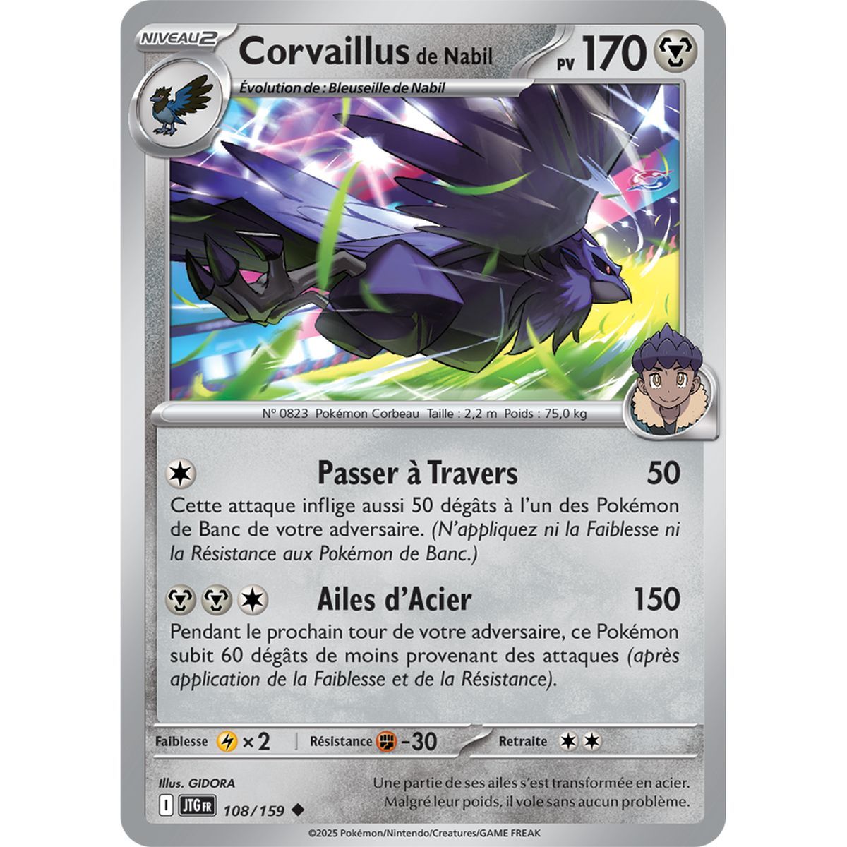 Nabil's Corviknight - Uncommon 108/159 - Scarlet and Purple 9 Adventures Together