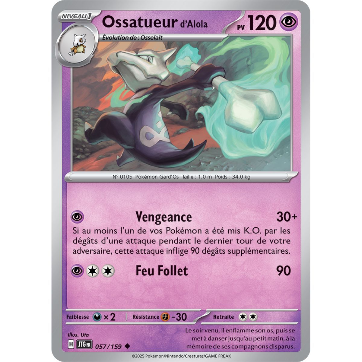 Alola Bonekiller - Reverse 57/159 - Scarlet and Purple 9 Adventures Together