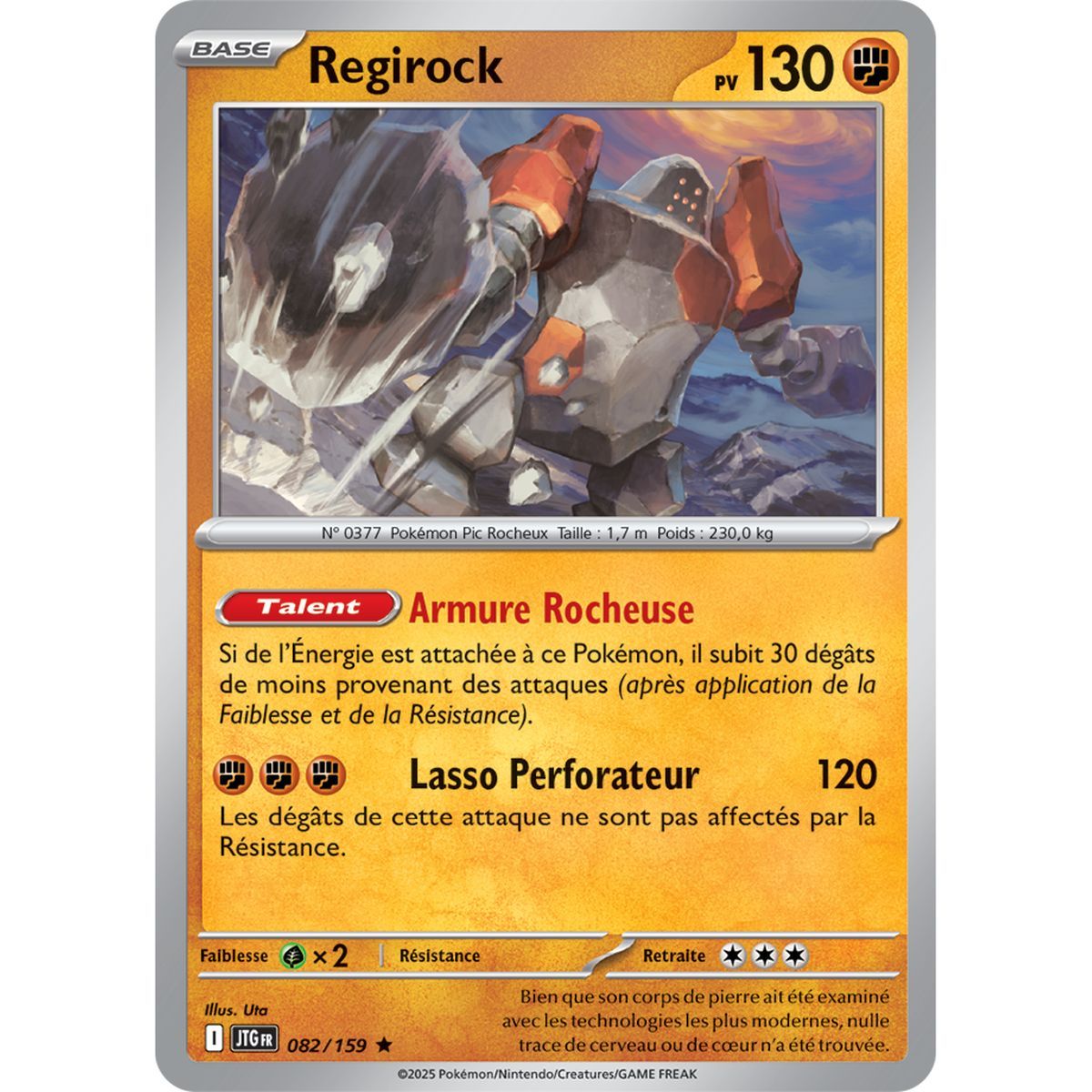Regirock - Holo Rare 82/159 - Scarlet and Purple 9 Adventures Set