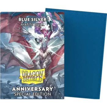 100 Card Sleeves - Standard - Dual Anniversary Blue Silver - Dragon Shield