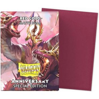100 Card Sleeves - Standard - Dual Anniversary Red Gold - Dragon Shield