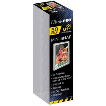Ultra Pro - Rigid Card Protector - Pack of 50 Mini-Snap Card Holder - Top Loader (50)