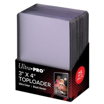Ultra Pro - Rigid Card Sleeves - Top Loader 3"X4" Black Border (25)