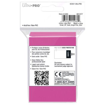 60 Card Sleeves - Small - Bright Pink - PRO-Gloss Ultra Pro