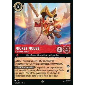 Item Mickey Mouse, Pirate Captain - 103/204 - AZS - The Azurite Sea - Brilliant - Premium - French