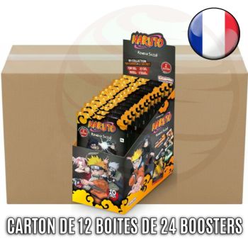 photo Carton of 12 boxes of 24 booster packs - Konoha Shido - Naruto Mythos TCG - 1st Edition - FR