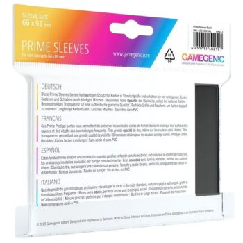 Gamegenic - 100 Prime Sleeves Black - 66x91 Standard (100)