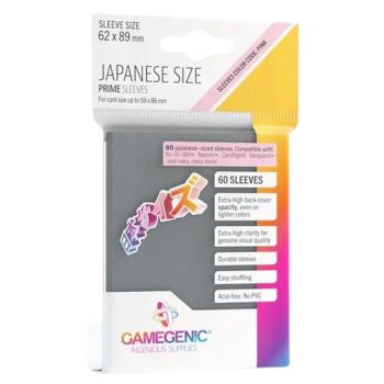 Gamegenic - Japanese Size - 60 Prime Sleeves Dark Gray - 62x89 Small (60)