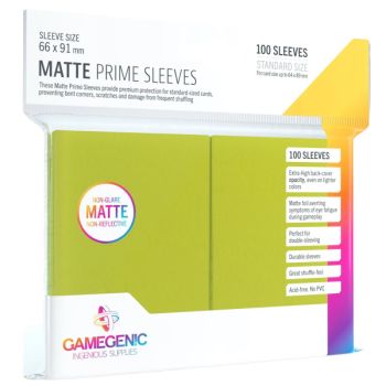 Gamegenic - Matte Prime Standard Sleeves - Lime Green - 66x91 (100)