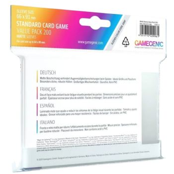 Gamegenic - Card Sleeves - Standard - Value Pack (200) Matte Sleeves Non-Glare