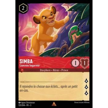 Item Simba, Brawling Lion Cub - 123/204 - ITI - Les Terres d'Encres - Brillante - Premium - French