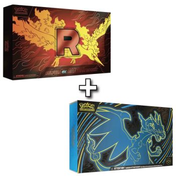 photo 2-Pack Ultra Premium Boxes: Team Rocket's Moltres-ex & Mega Charizard X-ex - Pokémon - FR