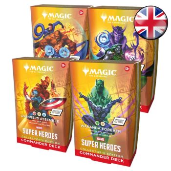 Lot of 4 Commander Decks Collector's Edition - Marvel Super Heroes - Magic The Gathering - FR
