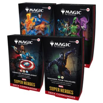Lot of 4 Commander Decks - Marvel Super Heroes - Magic The Gathering - FR