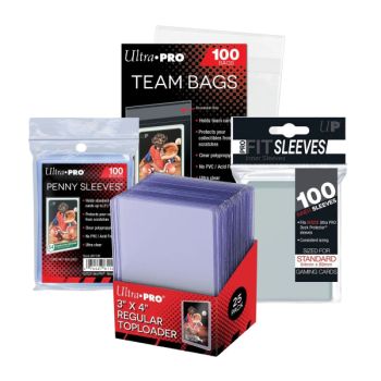 photo Protection Collection Pack - Ultra Pro (4 Pieces: Pro-Fit, Top Loader, Soft Sleeves, Team Bags)