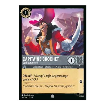 Item Captain Hook, Seasoned Duelist - 186/204 - ROJ - The Reign of Jafar - Glossy - Premium - French