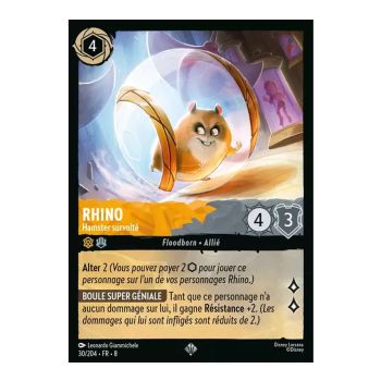 photo Rhino, the Hyperactive Hamster - 30/204 - ROJ - Reign of Jafar - Super Rare - French
