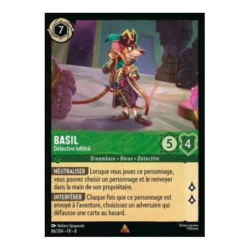 Item Basil the Undercover Detective - 86/204 - ROJ - The Reign of Jafar - Rare - French