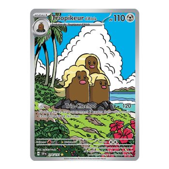 Alolan Dugtrio - Rare Illustration 208/191 - Scarlet and Purple Burst Spark