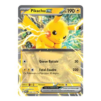 Pikachu-ex - Double Rare 28/131 - Scarlet and Purple 8.5 Prism Evolutions