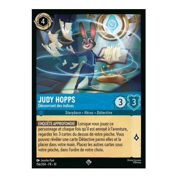 Item Judy Hopps, Uncovering Clues - 156/204 - WHW - Glimmers in the Depths - Brilliant - Premium - French