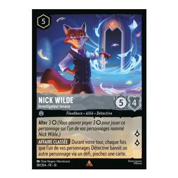 Item Nick Wilde, Tenacious Investigator - 187/204 - WHW - Glimmers in the Depths - Rare - French