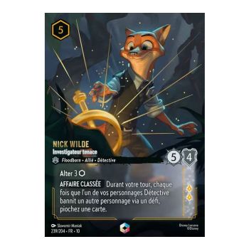 Item Nick Wilde, Tenacious Investigator - 239/204 - WHW - Glimmers in the Depths - Enchanted - French