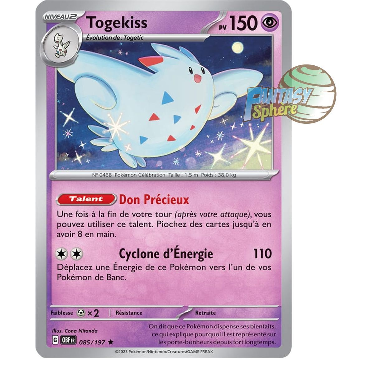 Togekiss - Holo Rare 85/197 - Scarlet and Violet Obsidian Flames