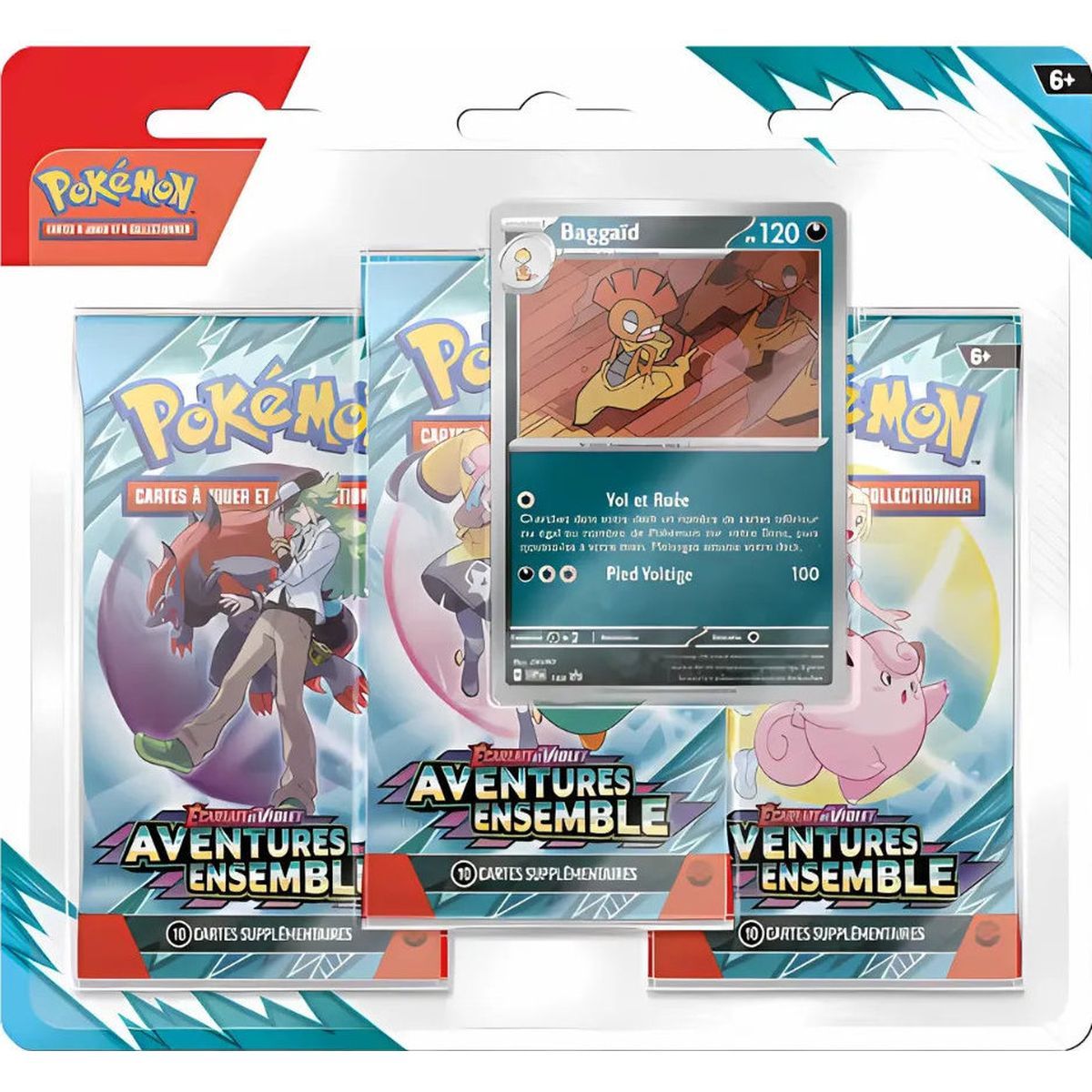 Item Tri-Pack - 3 Boosters - Baggaid/Yanmega - Scarlet and Purple - Adventures Sets [SV9][EV09] - Pokémon - FR 🇫🇷 (Random Model)