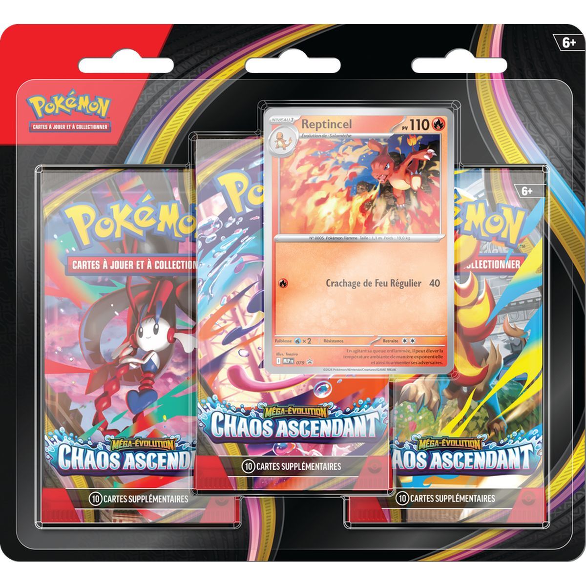 Tri-Pack - 3 Boosters - Charmeleon - Mega Evolution: Chaos Rising [ME04][CRI] - Pokémon - FR