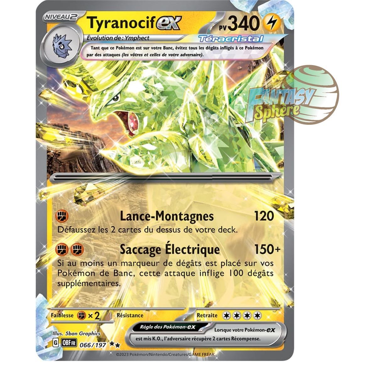 Tyranitar EX - Double Rare 66/197 - Scarlet and Violet Obsidian Flames