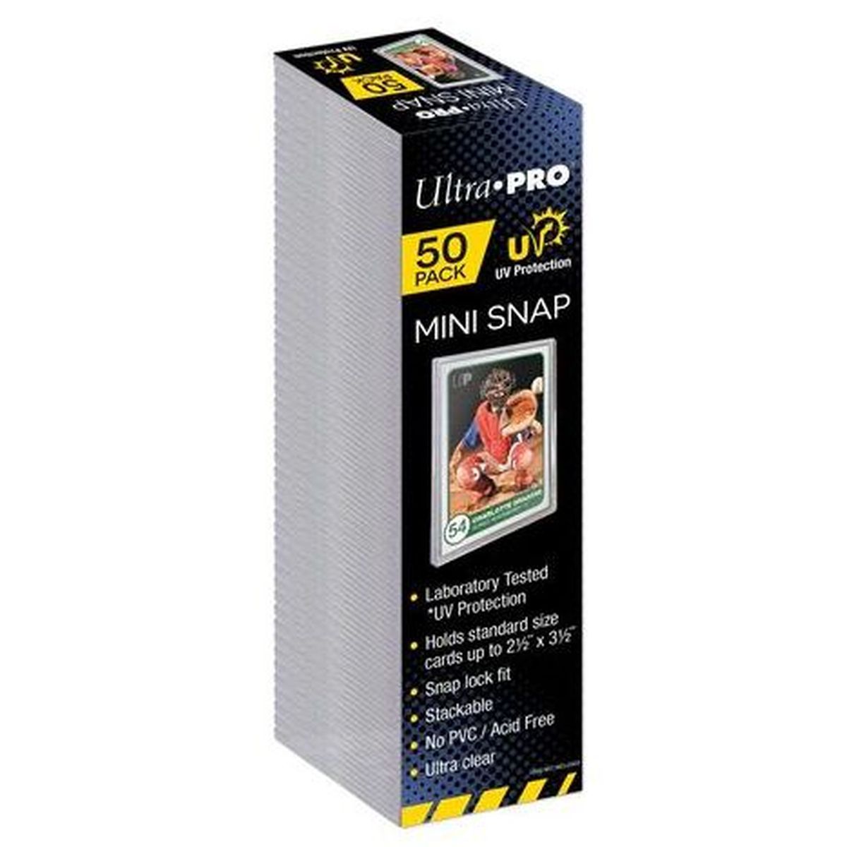 Ultra Pro - Rigid Card Protector - Pack of 50 Mini-Snap Card Holder - Top Loader (50)